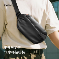 Inateck 斜挎男女腰包大容量单肩胸包休闲运动手机收纳包 幻夜黑|礼盒装