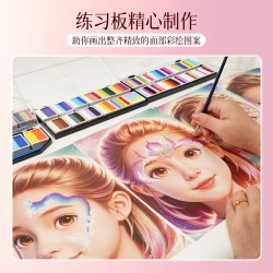 Anka Bella脸部面部彩绘面板练习板线条笔法套装排笔练习临摹板控笔练习单面双面控笔训练