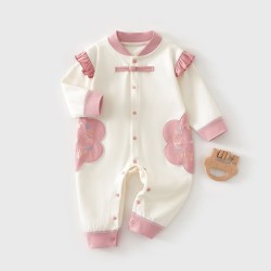 婧麒 新生婴儿衣服秋冬季满月宝宝连体衣