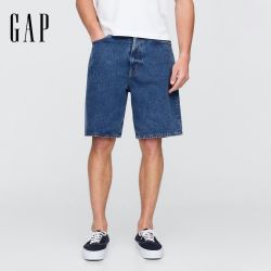 Gap 男装2025夏季新款水洗宽松纯棉牛仔短裤休闲五分裤美版755082