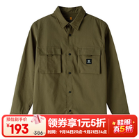 Timberland 衬衫男棉质亲肤上衣户外通勤男士休闲外套 A68WU302/军绿色 L