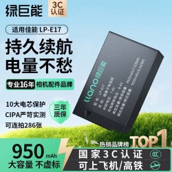 绿巨能 llano）适用佳能LP-E17相机电池R50/200D二代EOS R10/R8/750D/800D/760D/850D/