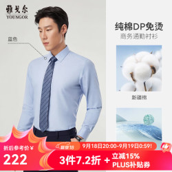 雅戈尔 DP免烫抗皱 男士长袖衬衫 蓝色VLDP114778HBA 41 （175/96A）