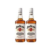 JIM BEAM 波本威士忌750ml 双支装 白占边 美国原瓶进口
