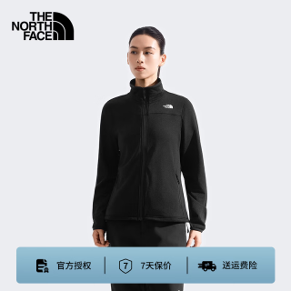 北面 抓绒衣女25年秋冬新款户外运动舒适保暖加厚立领抓绒外套8FJV JK3/黑色 L /165