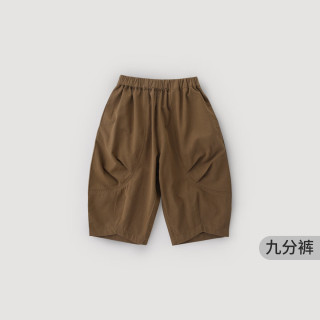 巴厘小猪 男童裤子洋气炸街工装裤宝宝春秋装长裤女童休闲裤春秋款外出裤子 咖色 90