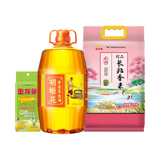 胡姬花 古法花生油 4.5L+金龙鱼长粒香米5.5kg