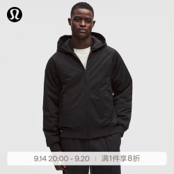 lululemon LM4AV9S 男士带夹层连帽夹克 黑色 M