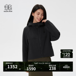 KOLON SPORT 透湿防泼水防风 女士软壳夹克 黑色BK