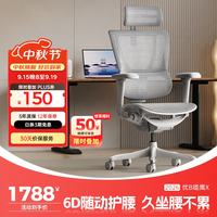 Ergonor 保友优b2/雄鹰 电脑椅人体工学椅家用 电竞椅办公椅子靠背老板椅 灰框-银白网-尼龙脚 精准承托 舒适久坐