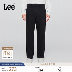 Lee 25早秋宽松版男款经典斜纹布抓绒休闲裤潮流LMB009918209 黑色 32