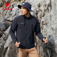 MAMMUT Comfort 男士户外徒步舒适轻便轻量防泼水软壳夹克外套 黑色 L