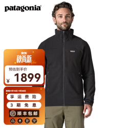 Patagonia 男士户外R2抓绒衣透气保暖抓绒夹克开衫外套TechFace 83627 BLK 抓绒摩擦易起球浮绒 S 164/175(CM)  60/69(KG)
