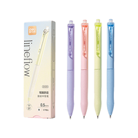 得力 按动中性笔 ST笔头 0.5mm 多巴胺色系 4支装（9.9包邮页面10/14/18点抢券）