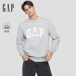 Gap 男女装秋季款字母logo抓绒圆领卫衣合身上衣美版852079