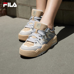 FILA ROSETTA摩登板鞋 厚底休闲鞋 珍珠蓝奶油白 35.5