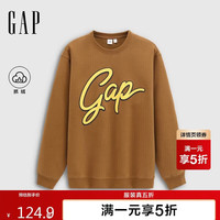 Gap 男女装秋季款抓绒印花logo圆领卫衣宽松休闲上衣788465
