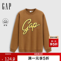 Gap 男女装秋季款抓绒印花logo圆领卫衣宽松休闲上衣788465