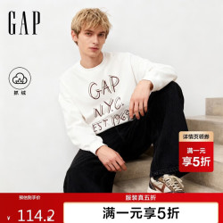 Gap 男女装秋季款logo印花抓绒宽松套头卫衣休闲上衣788125