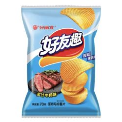 好丽友 开学季热销 好友趣 薯片 多汁牛排味 70g 好吃不腻