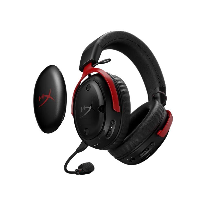HyperX极度未知飓风3S无线加强版冰霜白色蓝牙2.4G头戴式游戏耳机