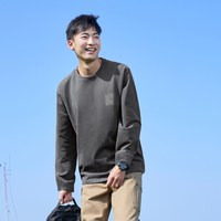 唐狮 美式圆领长袖T恤 男 白色 M