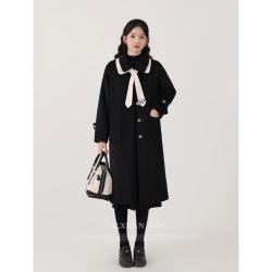 鹿向南 双面呢手工重工大衣女冬季中长款