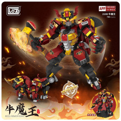 LOZ 小颗粒积木牛魔王变身机甲模型摆件成人拼插玩具送男孩生日礼物 2188牛魔王766颗粒