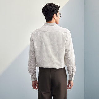 HLA海澜之家 纯棉条纹 长袖衬衫