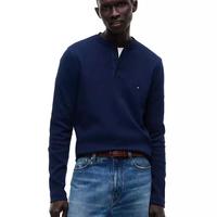TOMMY HILFIGER 男士华夫格纹长袖亨利衫