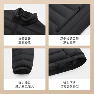 雪中飞 轻薄立领羽绒排骨羽绒服 宝石黑 XL