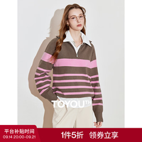 初语 减龄条纹针织衫