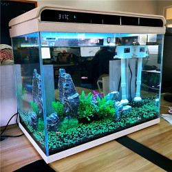 森森 超白玻璃鱼缸一体缸自循环客厅小型家用水族箱生态免换水金鱼缸 HE-300超白缸 内置棉和滤材