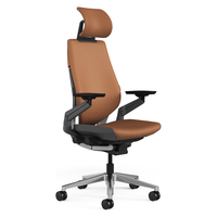 Steelcase世楷 Gesture 摩卡棕皮质+头枕 电脑椅