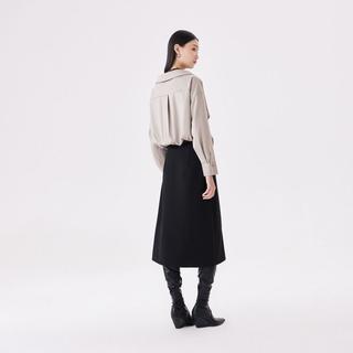 VERO MODA 拼接针织假两件七分袖衬衫