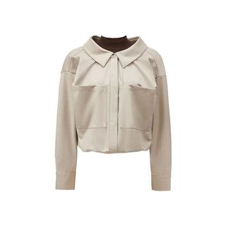 VERO MODA 拼接针织假两件七分袖衬衫
