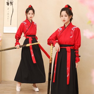 移动端：埃格罗 改良古装汉服女中国风仙气武侠服古风交领男班服侠客女毕业照