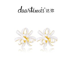 daartemis 嘉玲姐推荐daartermis达弥七里香耳钉女植物花卉手工珐琅镀金耳饰