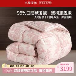 水星家纺 A类95%白鹅绒冬被芯80支全棉防钻绒秋冬羽绒被子 95%白鹅绒冬被200×230cm