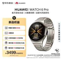 华为 WATCH 6 Pro eSIM版 智能手表 钛空银 钛金属表带