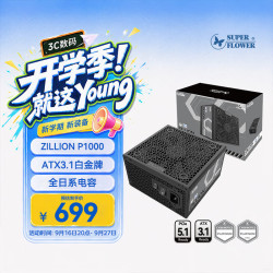 振华 白金牌全模 电源  1000W