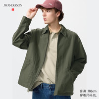 优衣库 合作款/男装女装休闲拉链茄克/外套夹克484249 57 深橄榄色 4XL