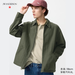 优衣库 合作款/男装女装休闲拉链茄克/外套夹克484249 57 深橄榄色 4XL