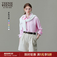 TEENIE WEENIE 2025春季牛津纺刺绣长袖衬衫 粉色 L(170)