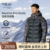 Rab Neutrino Pro Hoody男士户外800蓬加厚鹅绒连帽羽绒服 QDB-85 黑/石墨灰 M