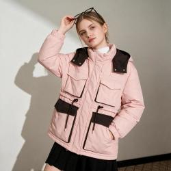 TEENIE WEENIE 女士连帽拼接撞色羽绒服