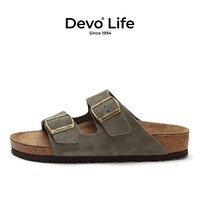 Devo Life Devo/的沃软木鞋男女同款休闲时尚勃肯拖鞋情侣凉拖2618