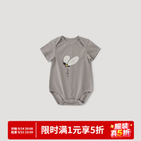 巴厘小猪 夏季婴儿包屁衣纯棉夏装宝宝衣服新生儿连体衣小月龄三角哈衣 魔芋棕 73cm