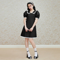 乐町 新品  修身翻领连衣裙新款  缎面质感 (现货)