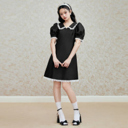 乐町 新品  修身翻领连衣裙新款  缎面质感 (现货)